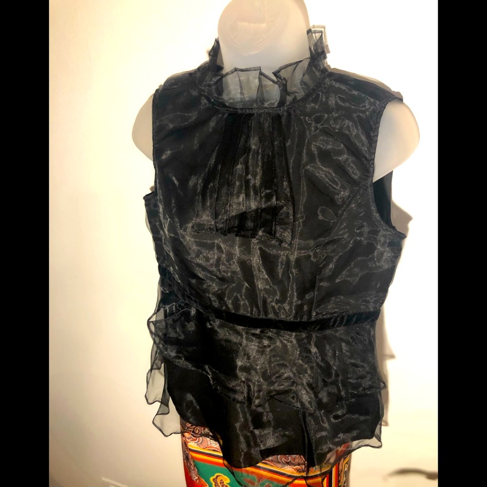 Layered Blouse with velvet waist detail